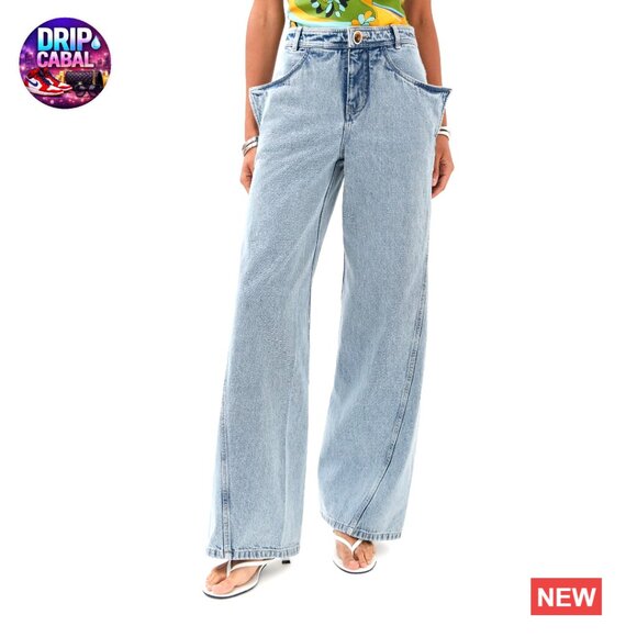 Mid-Weight Denim Jeans Classic Straight Leg Chic Minimal Non-Stretch